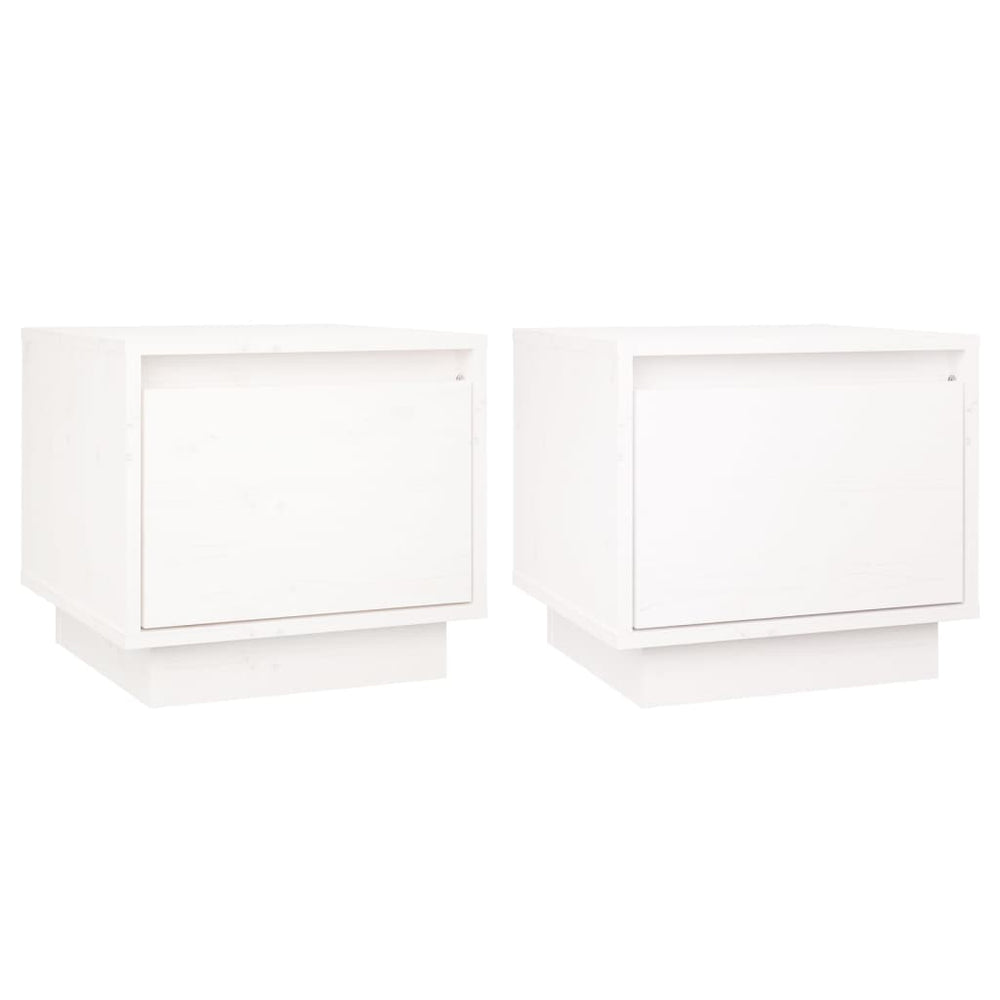 Nachtkastjes 2 st 35x34x32 cm massief grenenhout wit MeubelReus