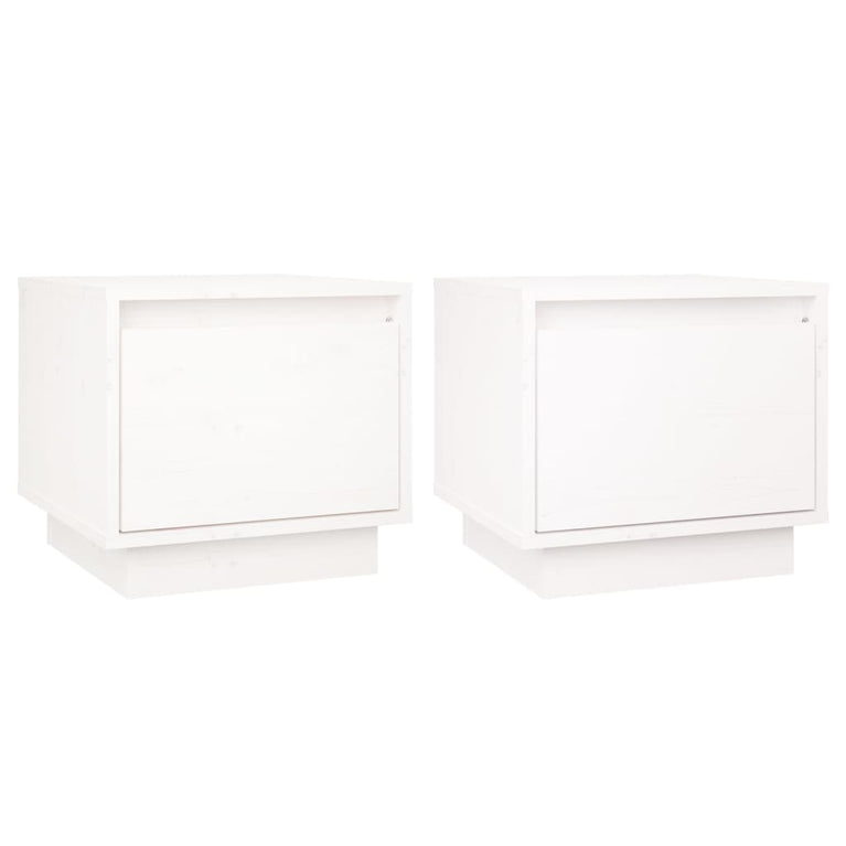 Nachtkastjes 2 st 35x34x32 cm massief grenenhout wit MeubelReus