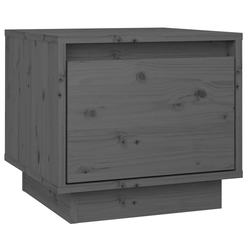 Nachtkastje 35x34x32 cm massief grenenhout grijs MeubelReus