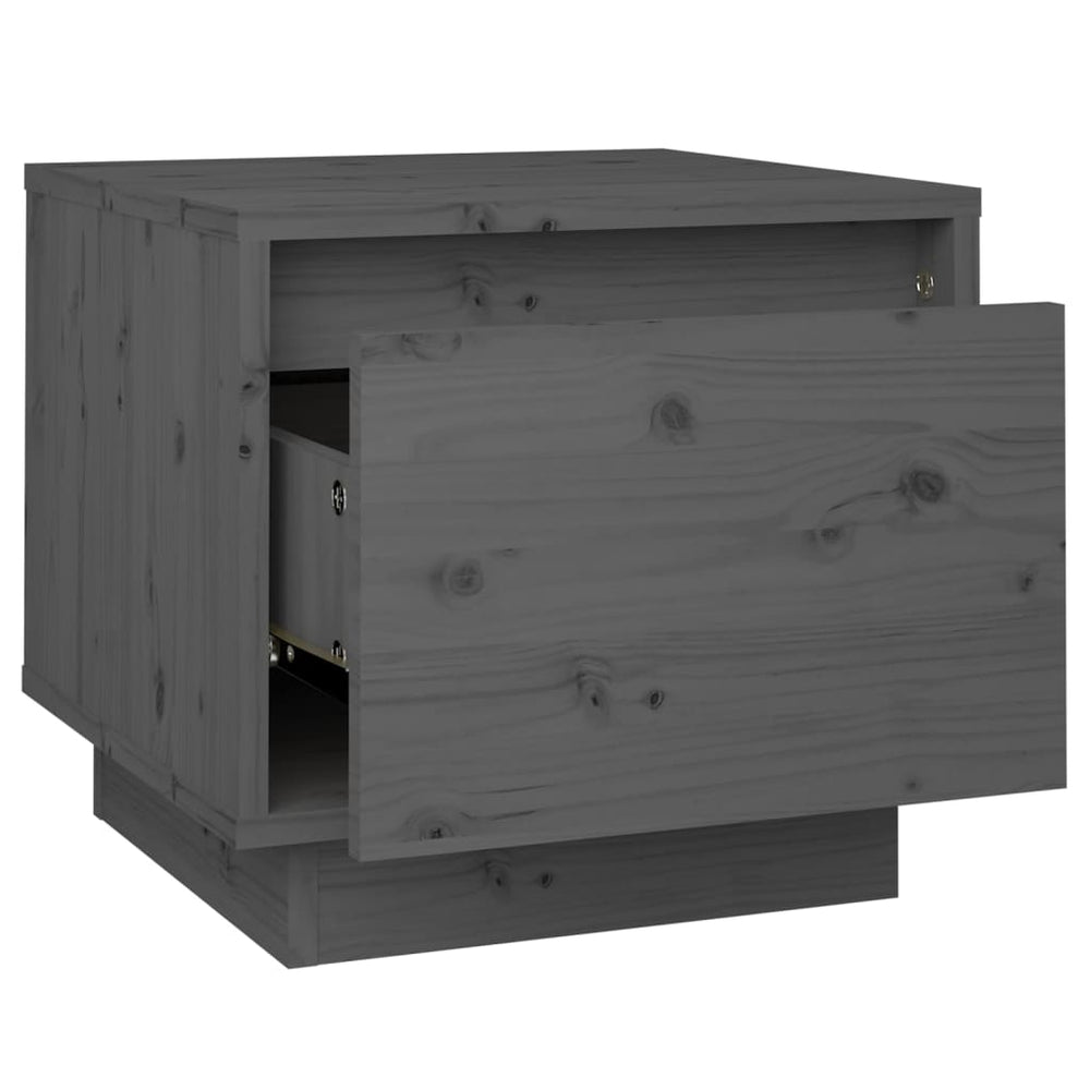 Nachtkastje 35x34x32 cm massief grenenhout grijs MeubelReus