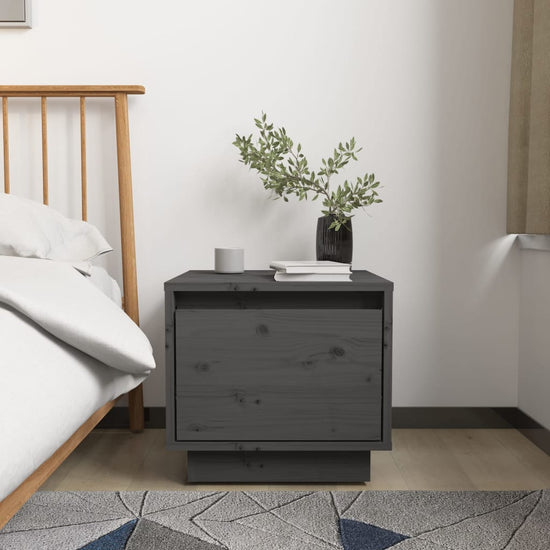 Nachtkastjes 2 st 35x34x32 cm massief grenenhout grijs MeubelReus