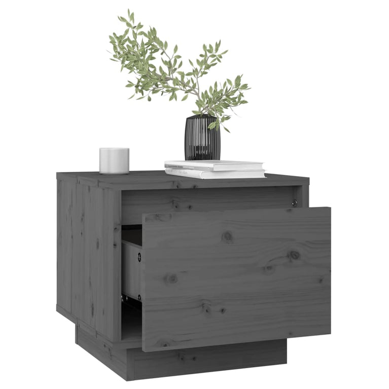 Nachtkastjes 2 st 35x34x32 cm massief grenenhout grijs MeubelReus