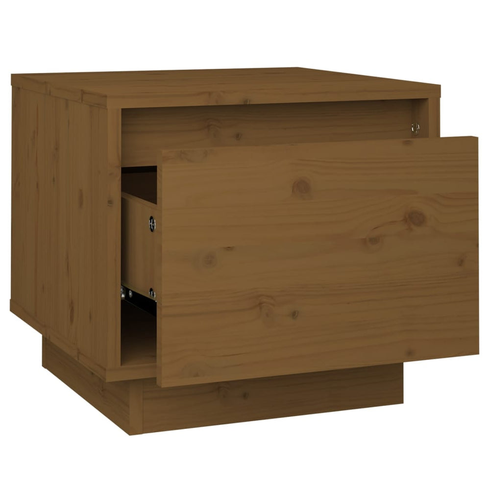 Nachtkastje 35x34x32 cm massief grenenhout honingbruin MeubelReus