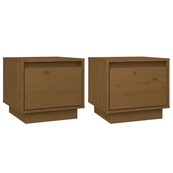 Nachtkastjes 2 st 35x34x32 cm massief grenenhout honingbruin MeubelReus
