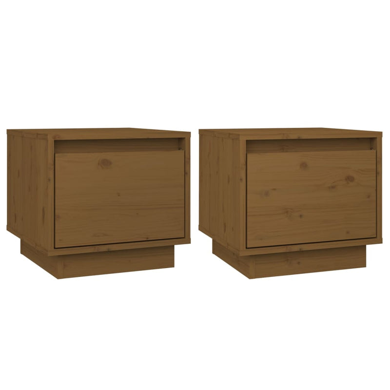 Nachtkastjes 2 st 35x34x32 cm massief grenenhout honingbruin MeubelReus