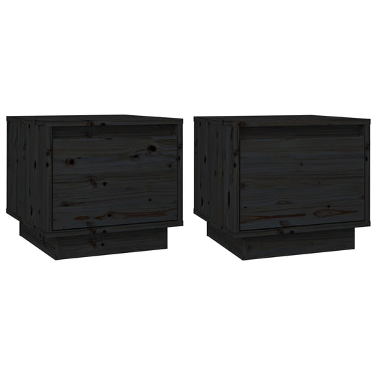 Nachtkastjes 2 st 35x34x32 cm massief grenenhout zwart MeubelReus
