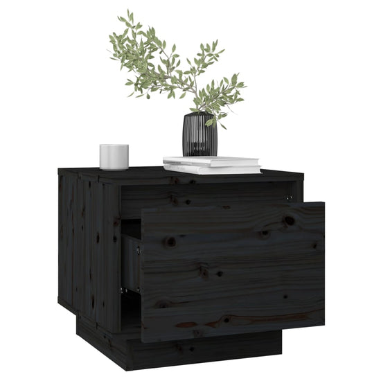 Nachtkastjes 2 st 35x34x32 cm massief grenenhout zwart MeubelReus