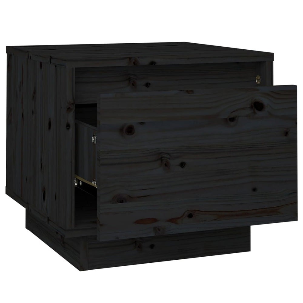 Nachtkastjes 2 st 35x34x32 cm massief grenenhout zwart MeubelReus