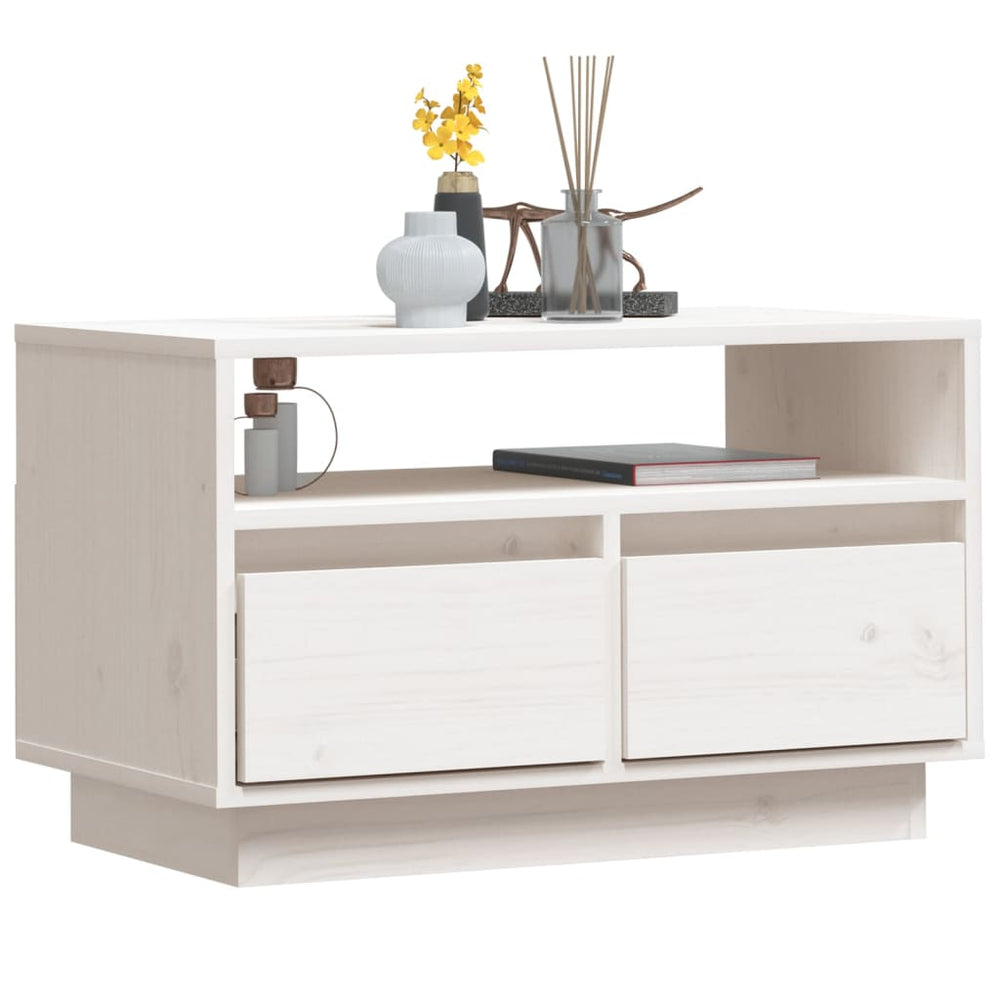 Tv-meubel 60x35x37 cm massief grenenhout wit MeubelReus