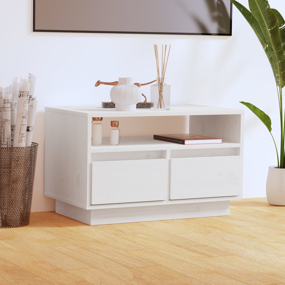 Tv-meubel 60x35x37 cm massief grenenhout wit MeubelReus