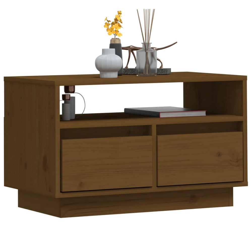 Tv-meubel 60x35x37 cm massief grenenhout honingbruin MeubelReus