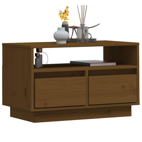 Tv-meubel 60x35x37 cm massief grenenhout honingbruin MeubelReus