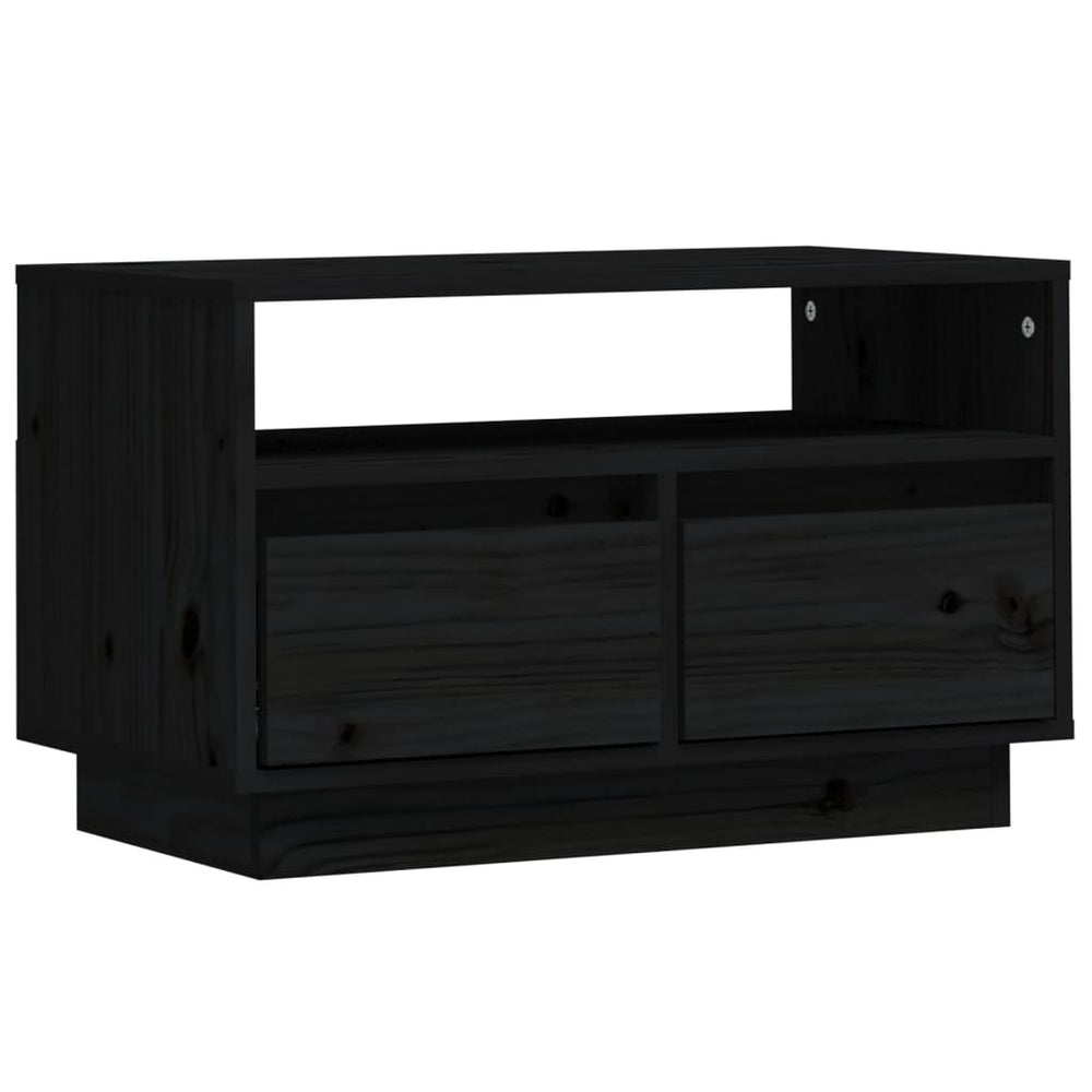 Tv-meubel 60x35x37 cm massief grenenhout zwart MeubelReus