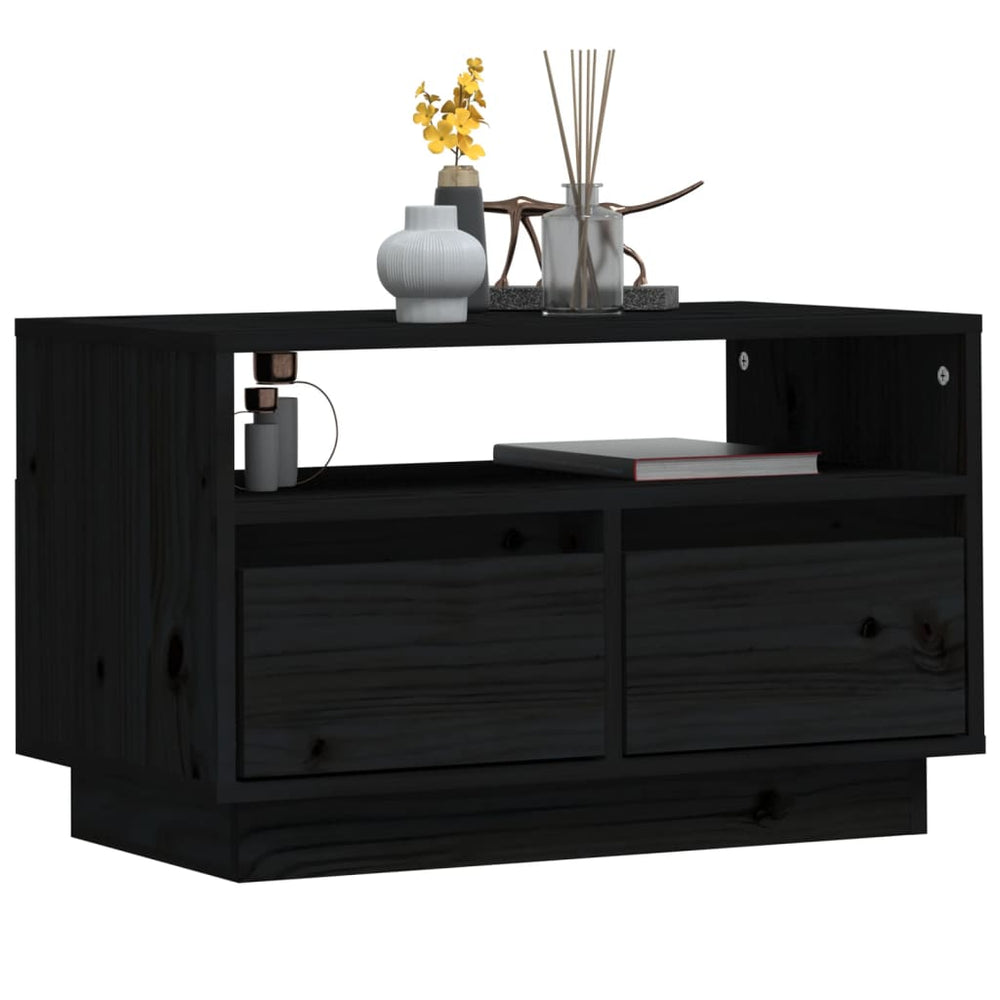 Tv-meubel 60x35x37 cm massief grenenhout zwart MeubelReus