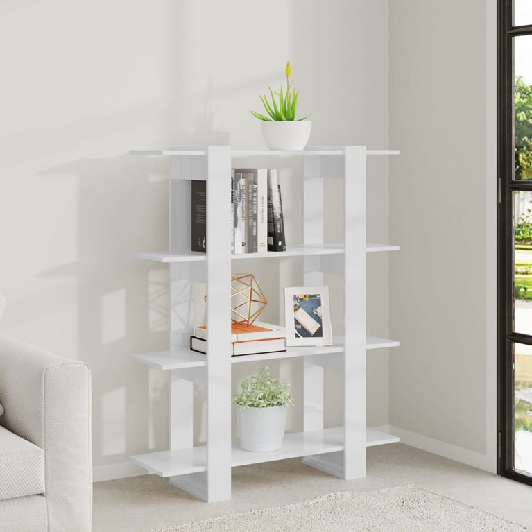 Boekenkast/kamerscherm 100x30x123,5 cm hoogglans wit MeubelReus