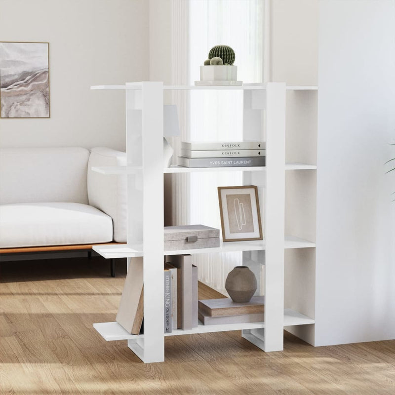 Boekenkast/kamerscherm 100x30x123,5 cm hoogglans wit MeubelReus