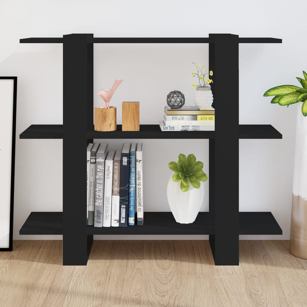 Boekenkast/kamerscherm 100x30x87 cm zwart MeubelReus