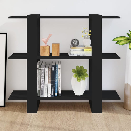 Boekenkast/kamerscherm 100x30x87 cm zwart MeubelReus