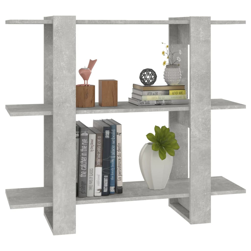 Boekenkast/kamerscherm 100x30x87 cm betongrijs MeubelReus