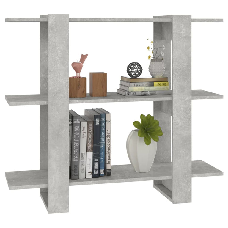 Boekenkast/kamerscherm 100x30x87 cm betongrijs MeubelReus
