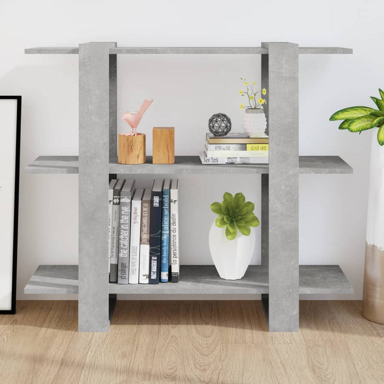 Boekenkast/kamerscherm 100x30x87 cm betongrijs MeubelReus