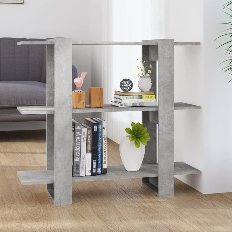 Boekenkast/kamerscherm 100x30x87 cm betongrijs MeubelReus