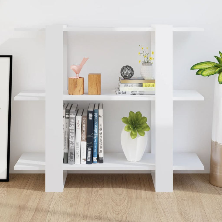 Boekenkast/kamerscherm 100x30x87 cm hoogglans wit MeubelReus