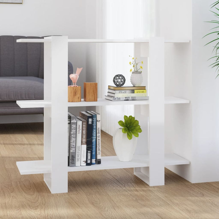 Boekenkast/kamerscherm 100x30x87 cm hoogglans wit MeubelReus