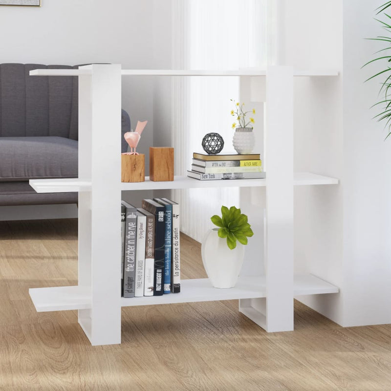Boekenkast/kamerscherm 100x30x87 cm hoogglans wit MeubelReus