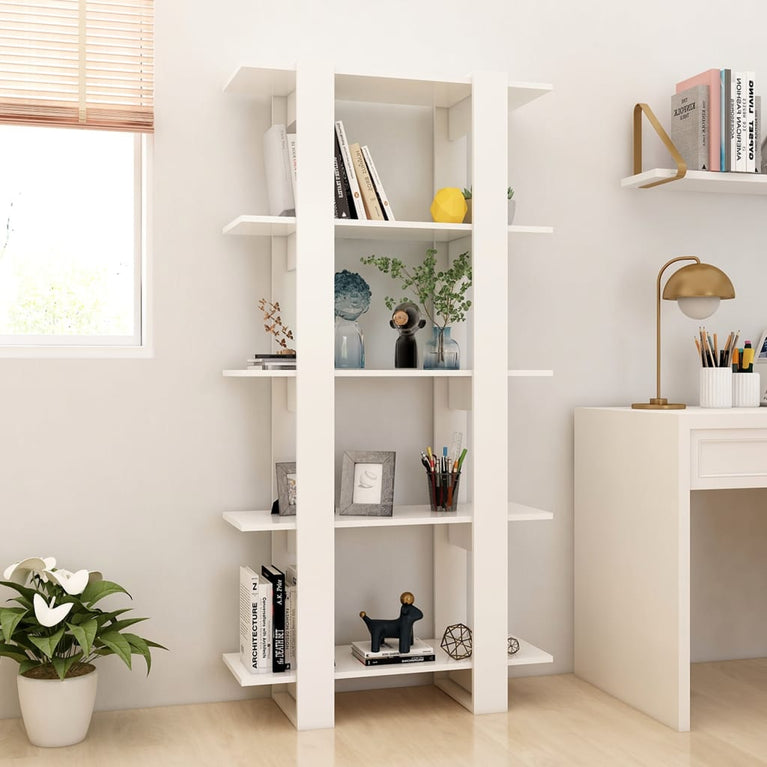 Boekenkast/kamerscherm 80x30x160 cm bewerkt hout wit MeubelReus