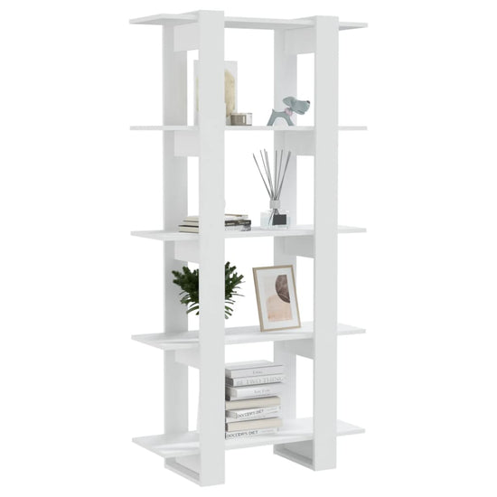 Boekenkast/kamerscherm 80x30x160 cm bewerkt hout wit MeubelReus