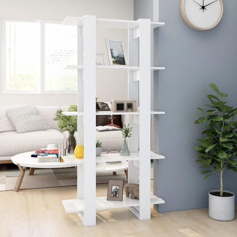 Boekenkast/kamerscherm 80x30x160 cm bewerkt hout wit MeubelReus