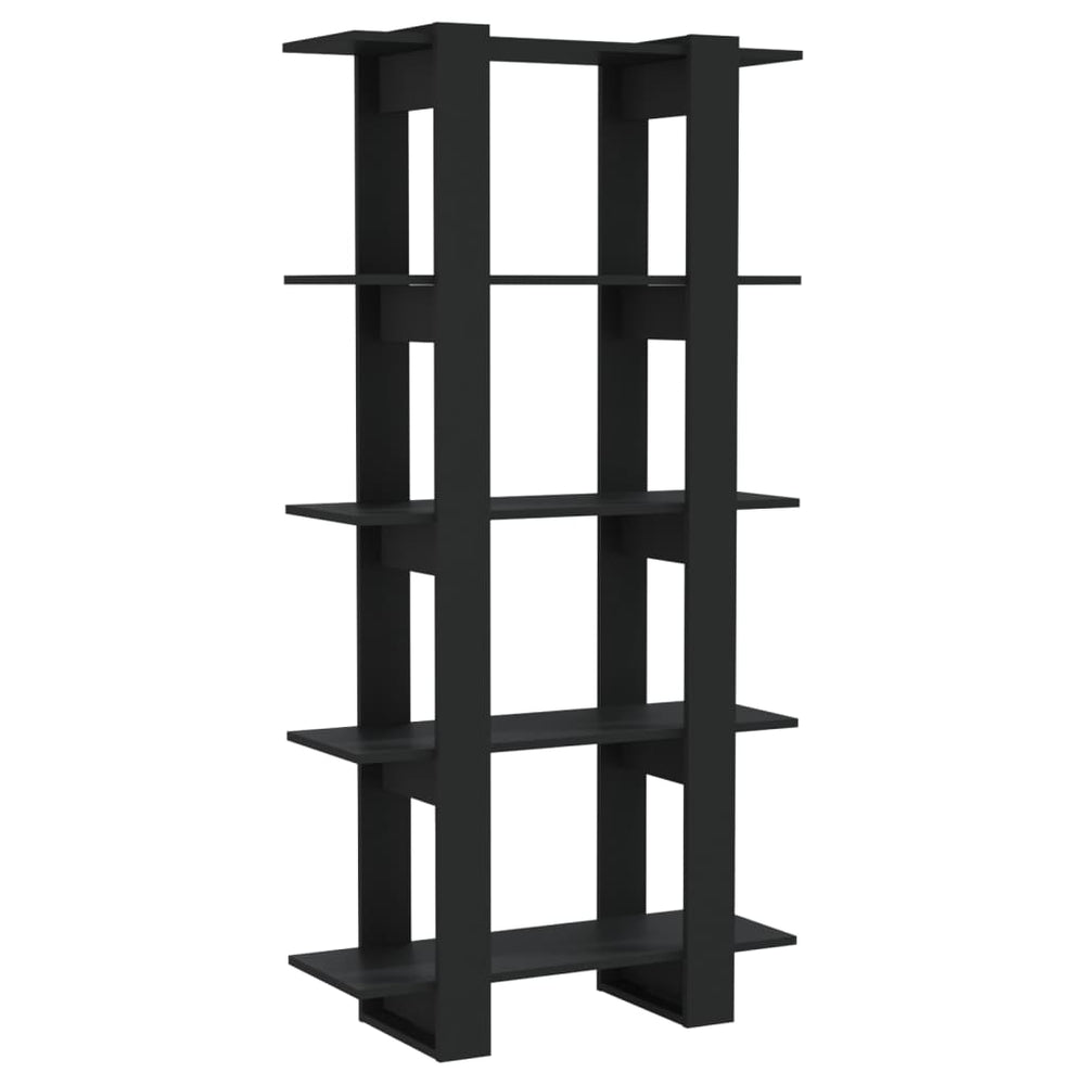 Boekenkast/kamerscherm 80x30x160 cm spaanplaat zwart MeubelReus