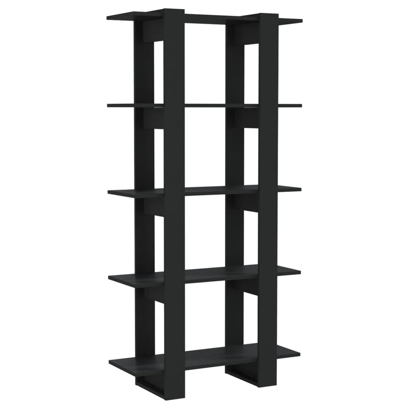 Boekenkast/kamerscherm 80x30x160 cm spaanplaat zwart MeubelReus