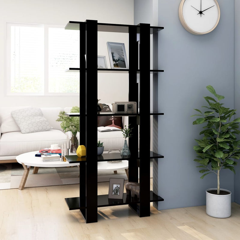 Boekenkast/kamerscherm 80x30x160 cm spaanplaat zwart MeubelReus