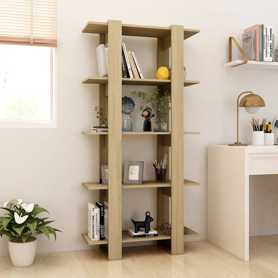 Boekenkast/kamerscherm 80x30x160 cm spaanplaat sonoma eiken MeubelReus