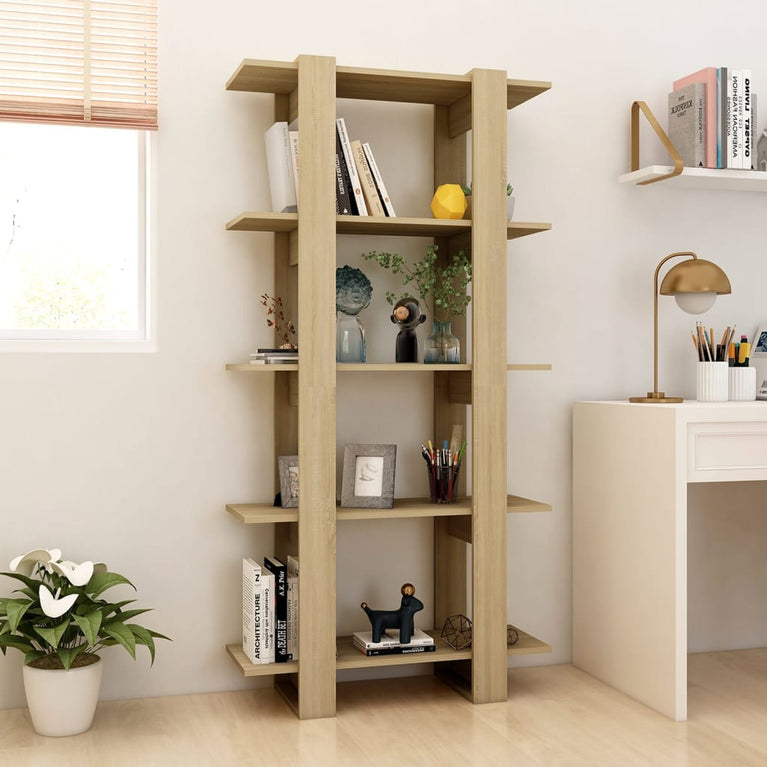 Boekenkast/kamerscherm 80x30x160 cm spaanplaat sonoma eiken MeubelReus