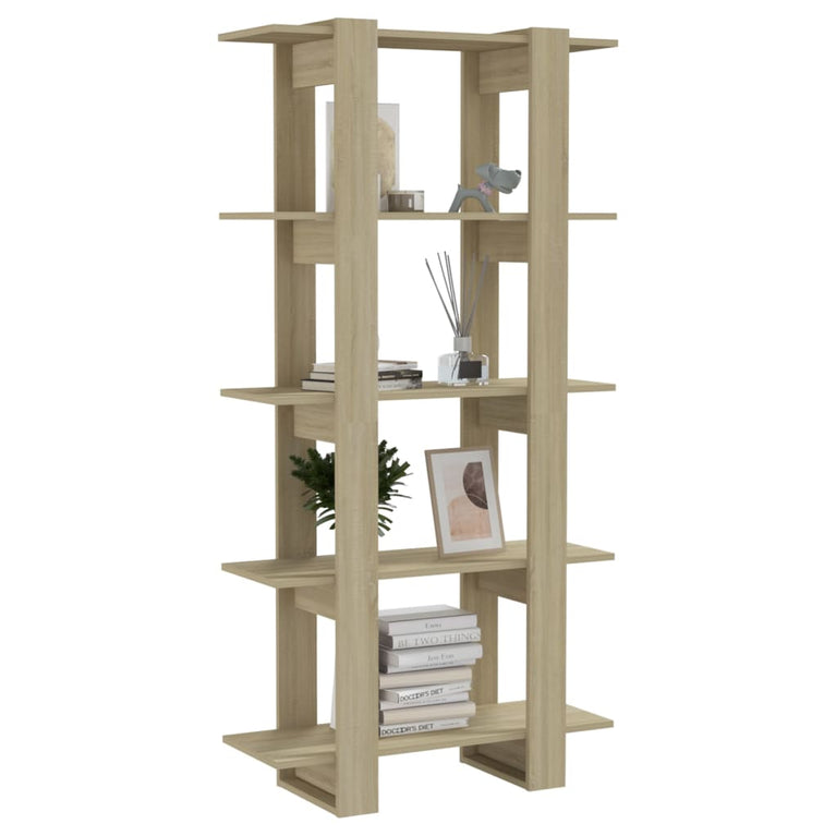 Boekenkast/kamerscherm 80x30x160 cm spaanplaat sonoma eiken MeubelReus