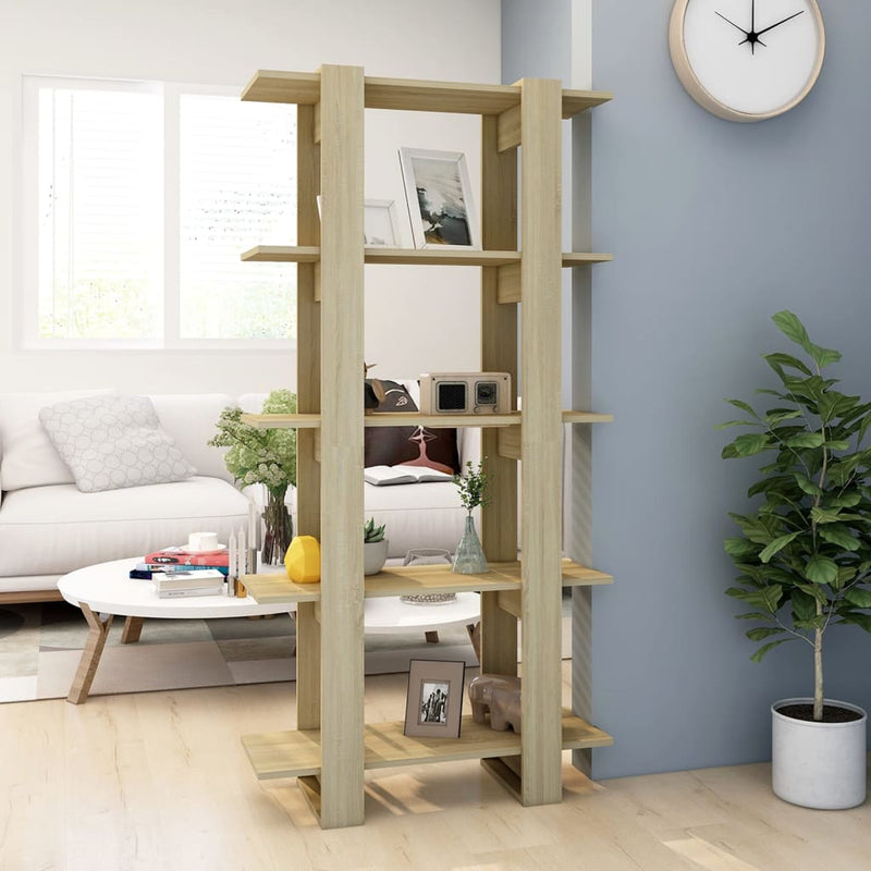 Boekenkast/kamerscherm 80x30x160 cm spaanplaat sonoma eiken MeubelReus