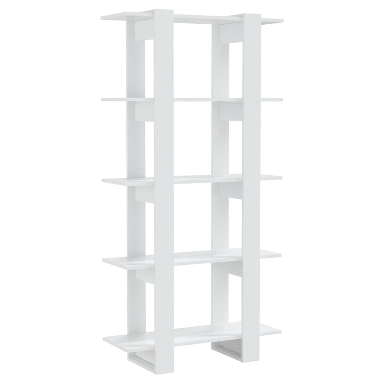 Boekenkast/kamerscherm 80x30x160 cm hoogglans wit MeubelReus