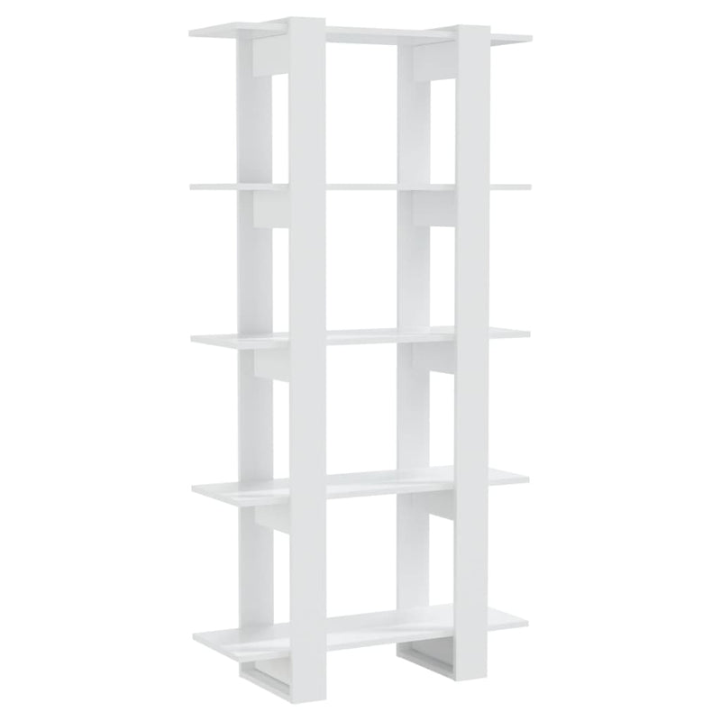 Boekenkast/kamerscherm 80x30x160 cm hoogglans wit MeubelReus