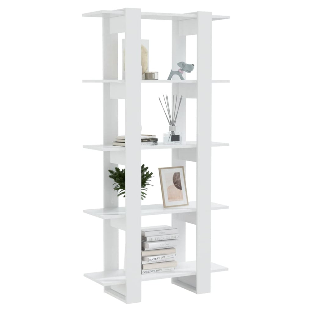 Boekenkast/kamerscherm 80x30x160 cm hoogglans wit MeubelReus