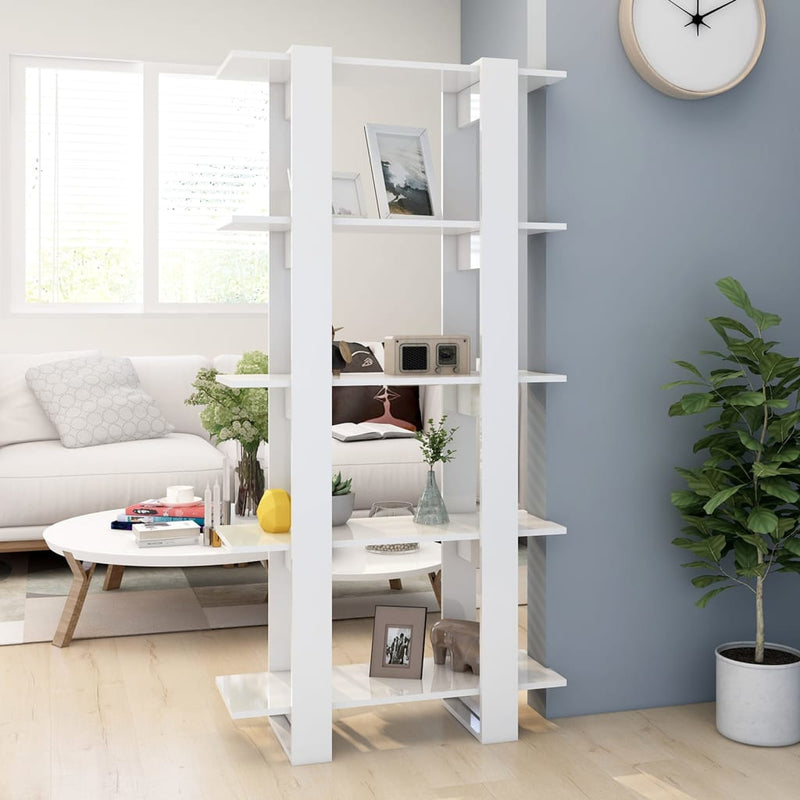 Boekenkast/kamerscherm 80x30x160 cm hoogglans wit MeubelReus