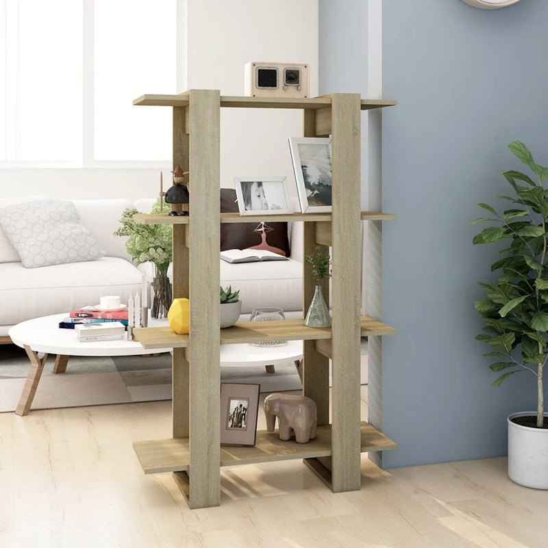 Boekenkast/kamerscherm 80x30x123,5 cm sonoma eikenkleurig MeubelReus