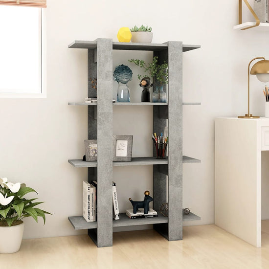 Boekenkast/kamerscherm 80x30x123,5 cm betongrijs MeubelReus
