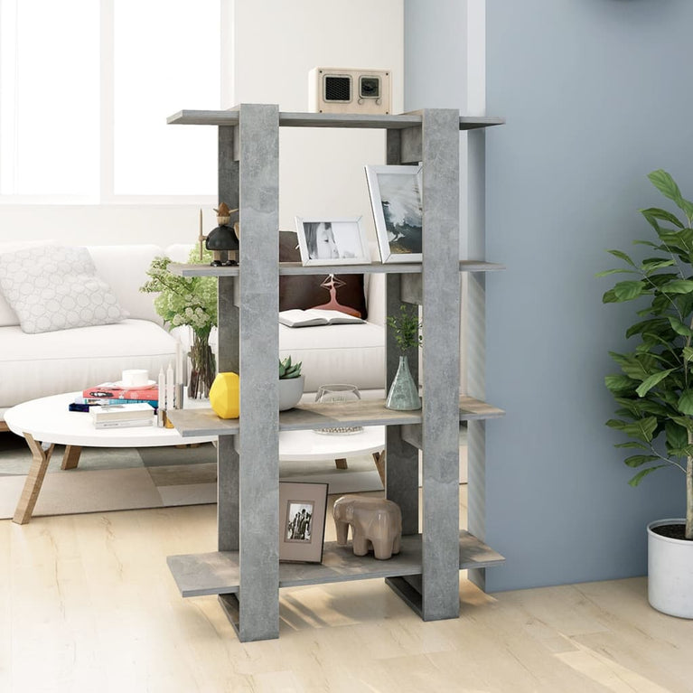 Boekenkast/kamerscherm 80x30x123,5 cm betongrijs MeubelReus