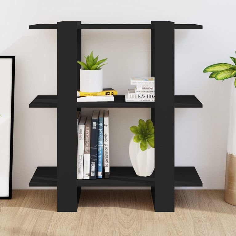 Boekenkast/kamerscherm 80x30x87 cm zwart MeubelReus