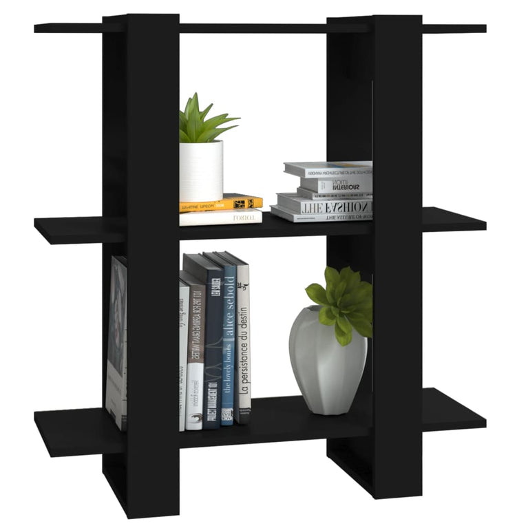 Boekenkast/kamerscherm 80x30x87 cm zwart MeubelReus