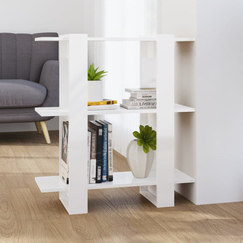 Boekenkast/kamerscherm 80x30x87 cm hoogglans wit MeubelReus