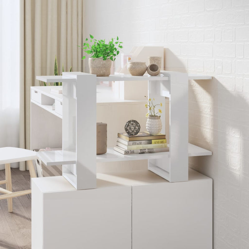 Boekenkast/kamerscherm 80x30x51 cm hoogglans wit MeubelReus